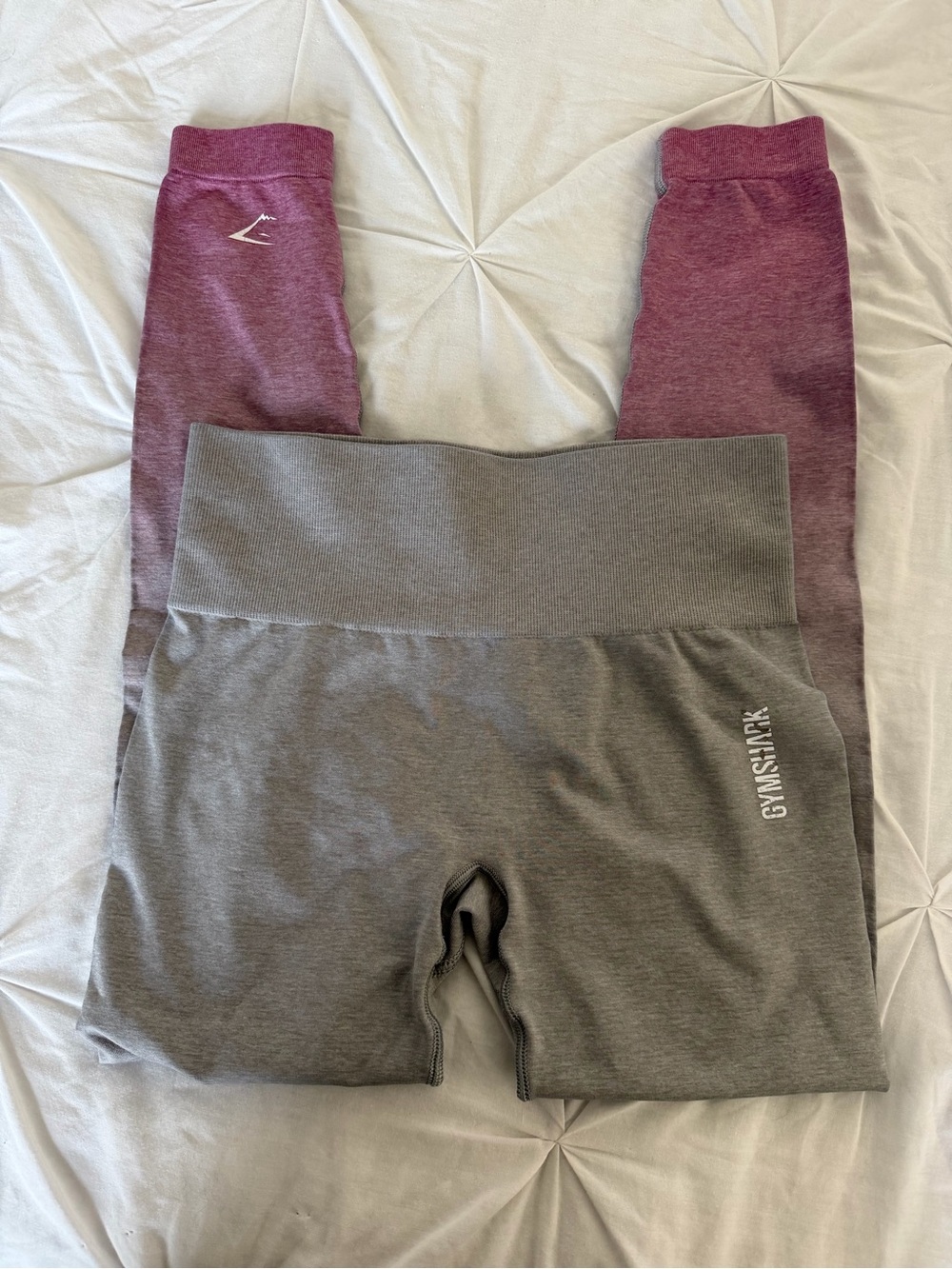 Gymshark Ombre Plum and Gray High-Waist Leggings